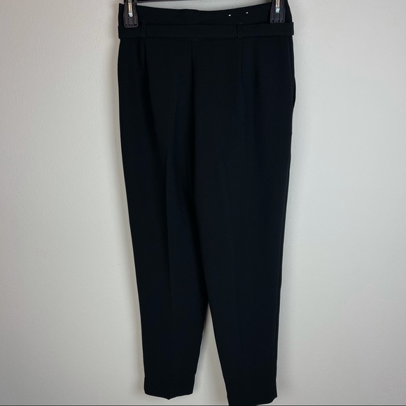 NWT Gibbon Latimer Black High Waist Self belted career pants Size 6 - Picture 2 of 13